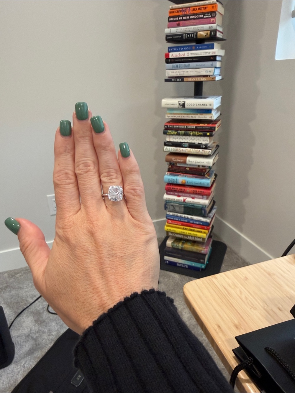 Louily 4.5 cushion cut sterling engagement ring (6 ct stone)